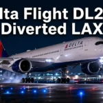 Delta Flight DL275 Airbus A350 diverted to LAX airport runway at night, engine anti-ice system incident