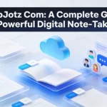 SnapJotz Com platform interface showing note-taking workspace with cloud sync and collaboration features for creators