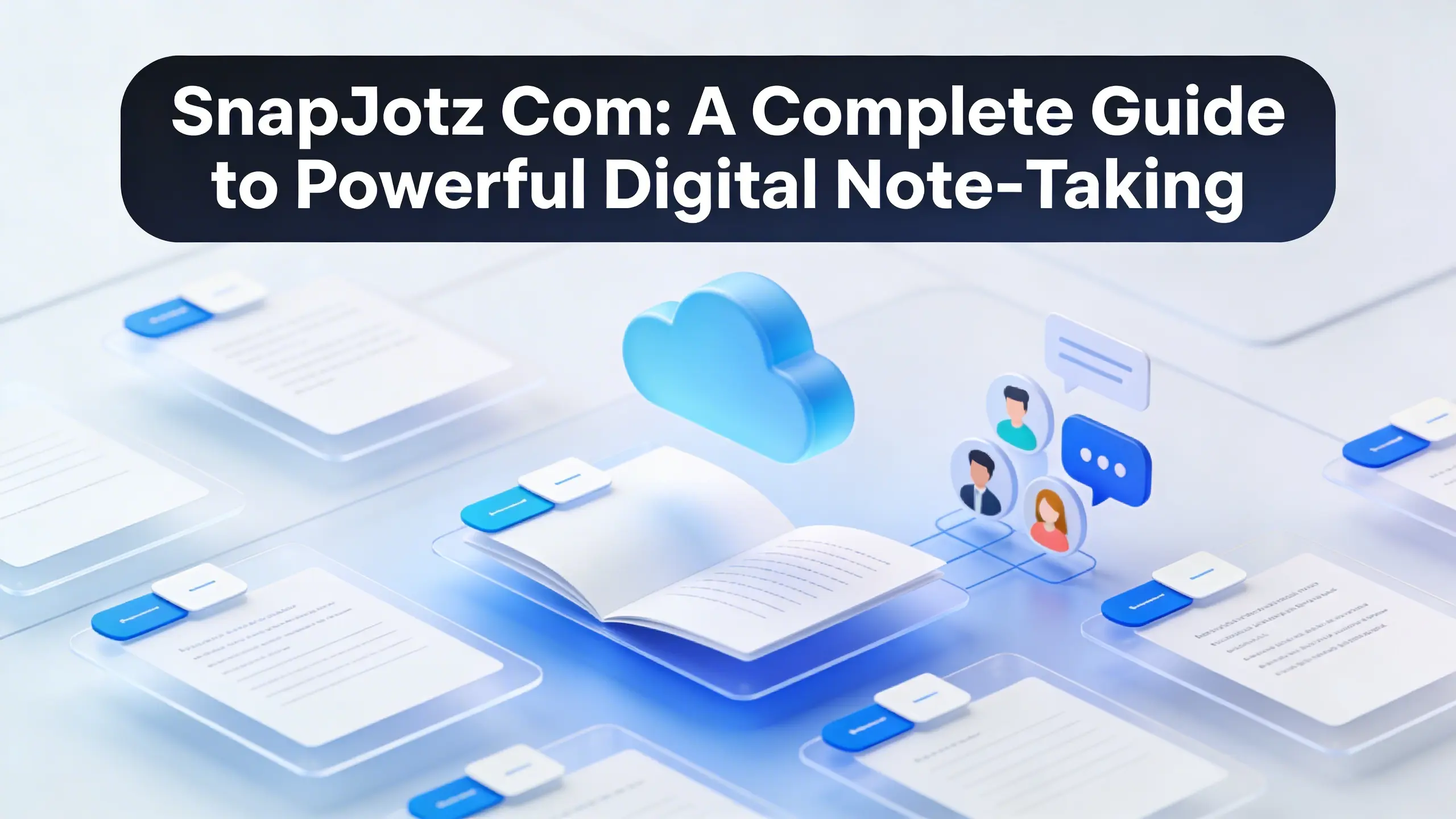 SnapJotz Com platform interface showing note-taking workspace with cloud sync and collaboration features for creators