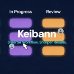 Keibann visual workflow board showing task stages for modern team productivity and project management