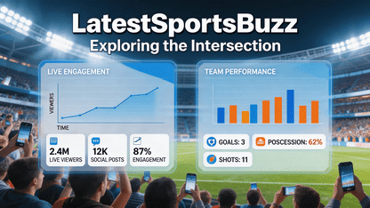 LatestSportsBuzz Exploring the Intersection showing digital sports analytics, fan engagement, and multi-platform content integration