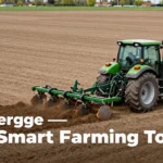Messeregge knife harrow attached to tractor preparing smooth seedbed on agricultural field,